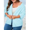 Eytino Women Plus Size Summer Cardigan Half Sleeve Knitted Jacquard