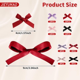 JIEYUMAO 56Pcs Bow Hair Clip, 4 Colors Bowknot Hair Clips for Women, Satin Mini Bowknot Hair Clips Hair Bow Clips Small Bowknot Barrettes Silky Satin Bow Hair Clip for Party Daily Wear