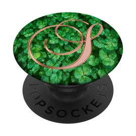 S Pink Clover Shamrock 4 Leaf Plant Initial Monogram Letter