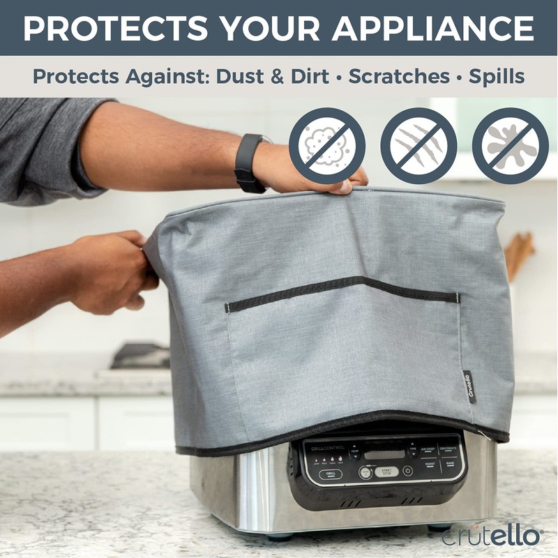 Crutello Indoor Grill Cover with Storage Pockets Compatible with Ninja