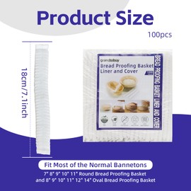 100pcs Disposable Non-Woven Liners Fit 8" 9" 10" 11" 12" Round and Oval Sourdough Banneton Bread Proofing Basket Bread Baking Supply