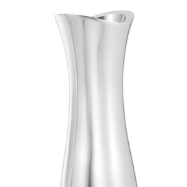 Nambé Stryker Vase – 13 Inch Hourglass Alloy Design with Curved Silhouette, Modern Silver Accent for Bouquets & Floral Arrangements, Elegant Décor for Tables & Centerpieces