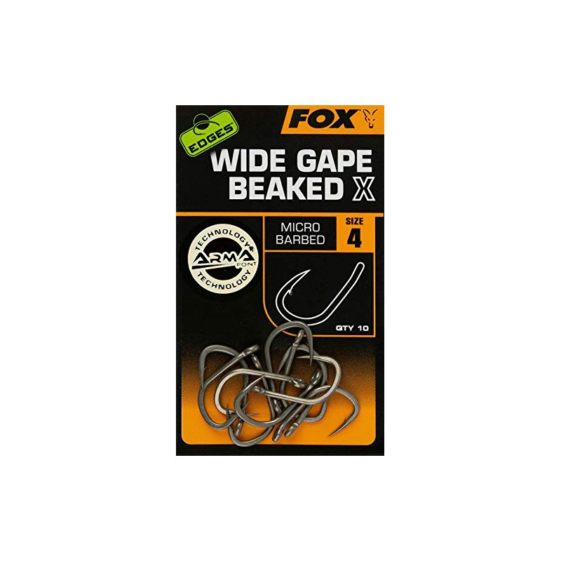 Fox Edges Wide Gape Beaked X - 10 Carp Hooks,