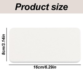 YILANJIN Coasters, 4 Pieces 16 x 8 cm Water Absorbent Diatomite Coasters for Kitchen, White Absorbent Coasters for Drinks, Absorbent Stone Tray for Cups, Cosmetics, Hand Soap