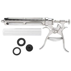 Syringe Veterinary - 50ml Stainless Steel Semi-Automatic Adjustable Continuous Syringe Veterinary Vaccine Injection Veterinary Equipment