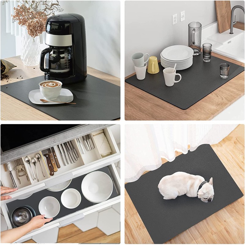 Draining Mat, Diatomaceous Soil, Quick Drying Absorbent Mat, Dish Drying