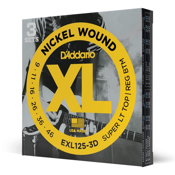 D'Addario D'Addario EXL125-3D Nickel Wound Electric Guitar Strings, Super Light