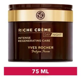 Yves Rocher Crema Facial Antiedad Riche Creme, Fórmula Vegana, Nutre y Regenera la Piel, 75 ml                                                        