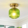 KLSS Green Semi Flush Mount Ceiling Light,Modern Farmhouse Ceiling Light