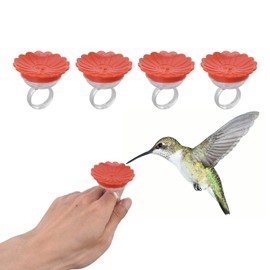 Hummingbird Wrist Feeder, for Outdoor Hummingbird Hand Feeder Feeding Perch Hand Feed with Adjustable Strap Flower Hand Held Mini Hand Feeding Tools(Safflower)