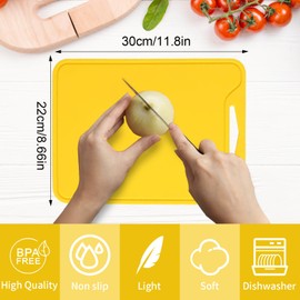 JESRYTOUR Silicone Cutting Boards for Kitchen 11.8''x 8.6'', BPA Free Flexible Cutting Mat for Meat Vegetables Fruit, Cutting Boards for Kitchen Dishwasher Safe