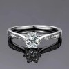 Dtup Anillo Solitario De Compromiso Plata Fina S925 Diamante Ct