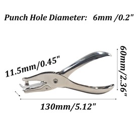 PDETVEO 3 PCS Single Hole Punch 1/4 Inch Metal Paper Puncher, Small Hole Puncher for Crafts Tags Tickets Scrapbook DIY Projects Office School Use
