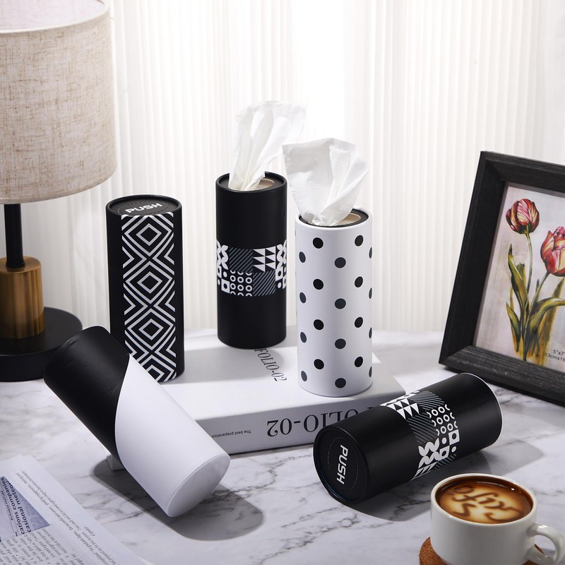 Eaasty 8 Pack Car Tissue Cylinder Holder with Facial Napkins