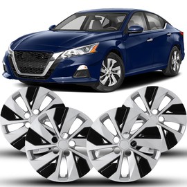 Winjet Hubcaps 16 Inch Set of 4 Wheel Covers for Nissan Altima 2019-2025 [2019 2020 2021 2022 2023 2024 2025 Nissan Altima] Wheel Rim Covers, Heavy Duty PP Material (Silver Lacquer & Black Lacquer)