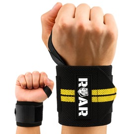 Roar® Wrist Bandages Wrist Bandage for Fitness, Wrist Support, Bodybuilding, Weight Sports & Crossfit (Yellow)