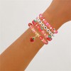 coadipress Strawberry Bracelets for Women Cute Strawberry Summer Surfer Heishi