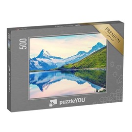 puzzleYOU: Puzzle 500 Pieces "A Magic Landscape with a Lake in the Mountains of the Swiss Alps, Europe"