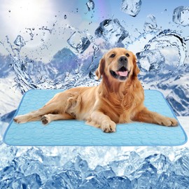 ANWA Reusable Dog Cooling Mat Extra Large 40'' x 28'', Easy-Fold Pet Cool Mat for Home Travel, Self Cooling Pad for Dogs Cats in Hot Summer