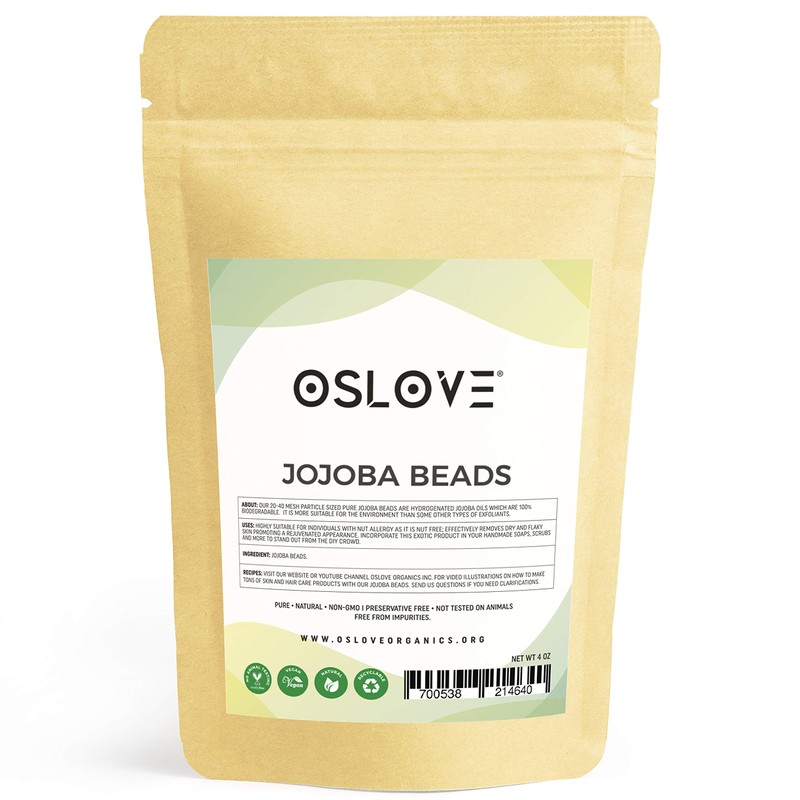 Pure Jojoba Beads 4oz by Oslove Organics-20/40 Mesh