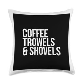 Archaeologist Essentials - Coffee, Trowels & Shovels Throw Pillow