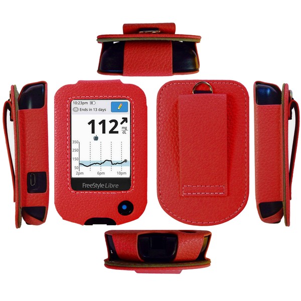 SNK Fitted Leather Case with Screen Protector for Freestyle Libre,Freestyle