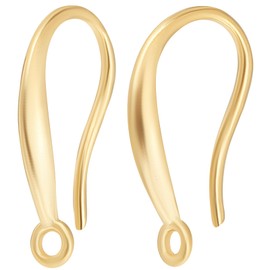 Beebeecraft 1 Box 30 Pieces French Earring Hooks 24K Gold-Plated Ear Hooks with Loop Dangling Fish Hooks for DIY Jewellery Making