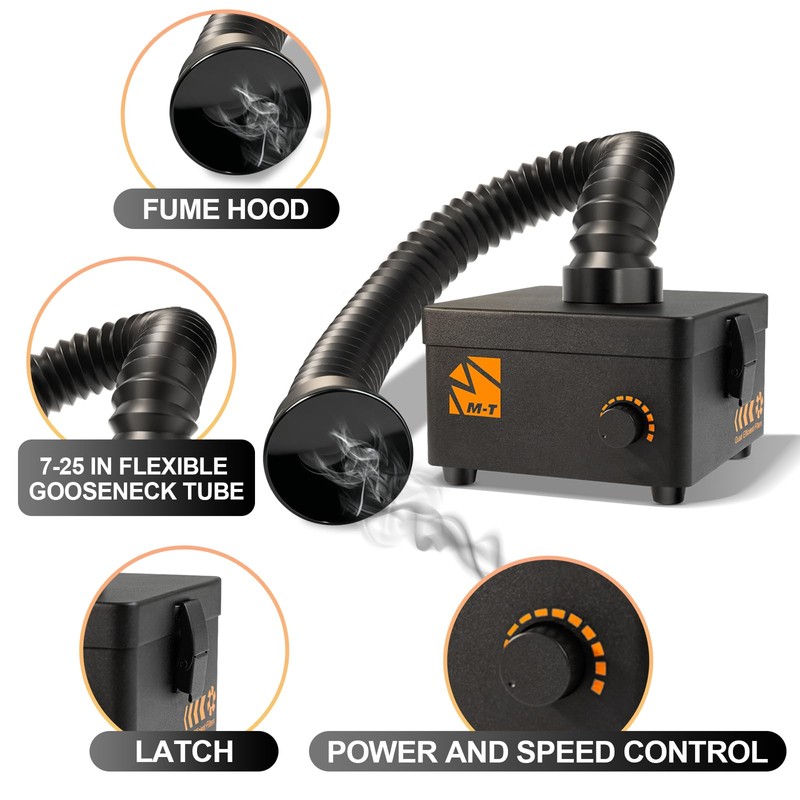 M-T Solder Fume Extractor, 80W 168m³/h Soldering Fume Extractor Smoke