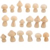 Tsudoku 18 Pieces Unfinished Wooden Mushroom 6 Sizes of Natural