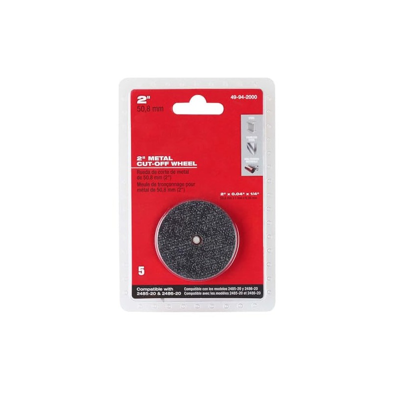 Fits Milwaukee 49-94-2000 2" Metal Cut Off Wheel 5 Pack