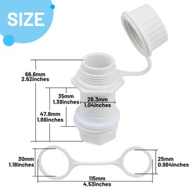Omoojee Cooler Drain Plug Replacement Kit Compatible with Igloo 50–165 Qt, Threaded Drain Plug Assembly with Tethered Cap, 1 Pack