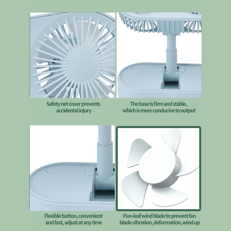 Desktop Double Fan Dual Motor 135° Angle Adjustable Handheld Fan