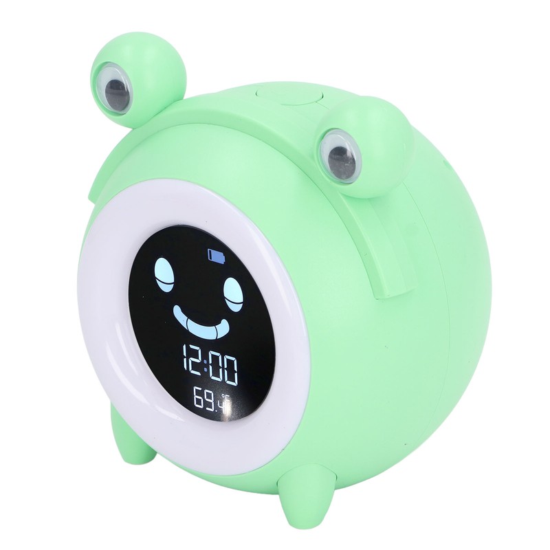 Kids Alarm Clock Cartoon Animal Shaped Gentle Music Night Light