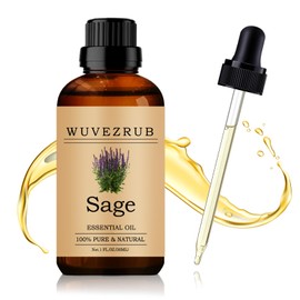 Wuvezrub Sage Essential Oil 30ML - 100% Pure and Natural Oils for Aromatherapy Diffuser - 1 Fl Oz/Sage