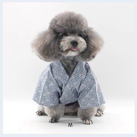 MANON ROSA Dog Costume Japanese Yukata Kimono - Traditional Pet Kimono Cosplay for Small Medium Dogs, Puppies Cats Kittens, Breathable Adjustable Outfit (4-7lbs Sky Blue,Small)