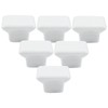 Bivethoi 6pcs Square Ceramic Knobs, 32mm White Cabinets Knobs Pull