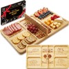 DWATAN Pickleball Court Charcuterie Board with Net, Bamboo Serving Tray