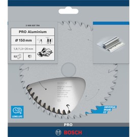 Bosch 1x PRO Aluminium Circular Saw Blade for Cordless Hand-Held Saws (for Aluminium, Non-ferrous metals, Ø mm, Professional Accessory Hand-Held Circular Saw)