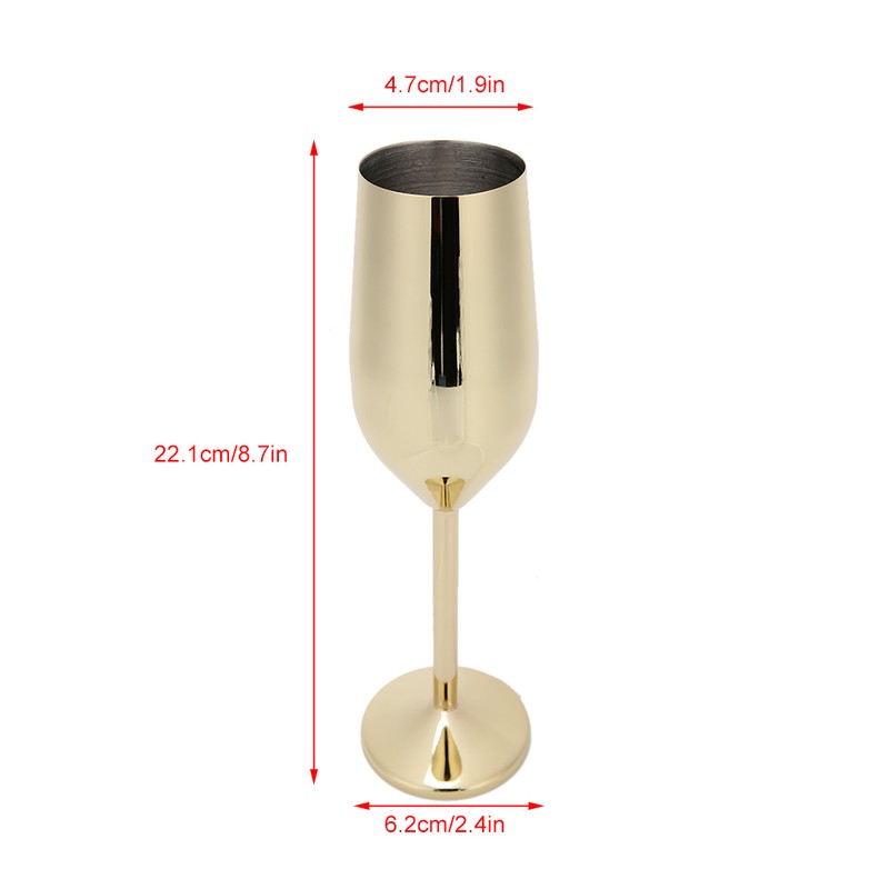 304 Stainless Steel Wine Goblet Champagne Glasses Drinking Cups 220ML