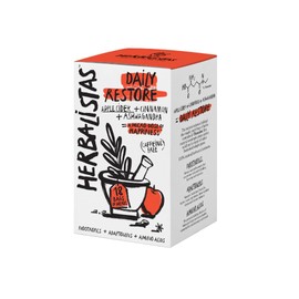 Herbalistas Daily Restore | Apple Cider, Cinnamon & Ashwagandha Herbal Tea | Pack of 4 x 18 Tea Bags | Rebalancing Herbal Infusion