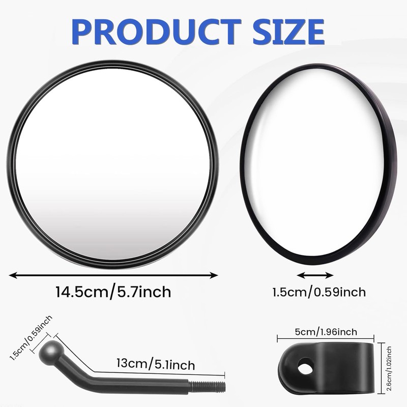 Convex Mirror 5.7'' Wide Angle Round Corner Mirrors HD Reflective