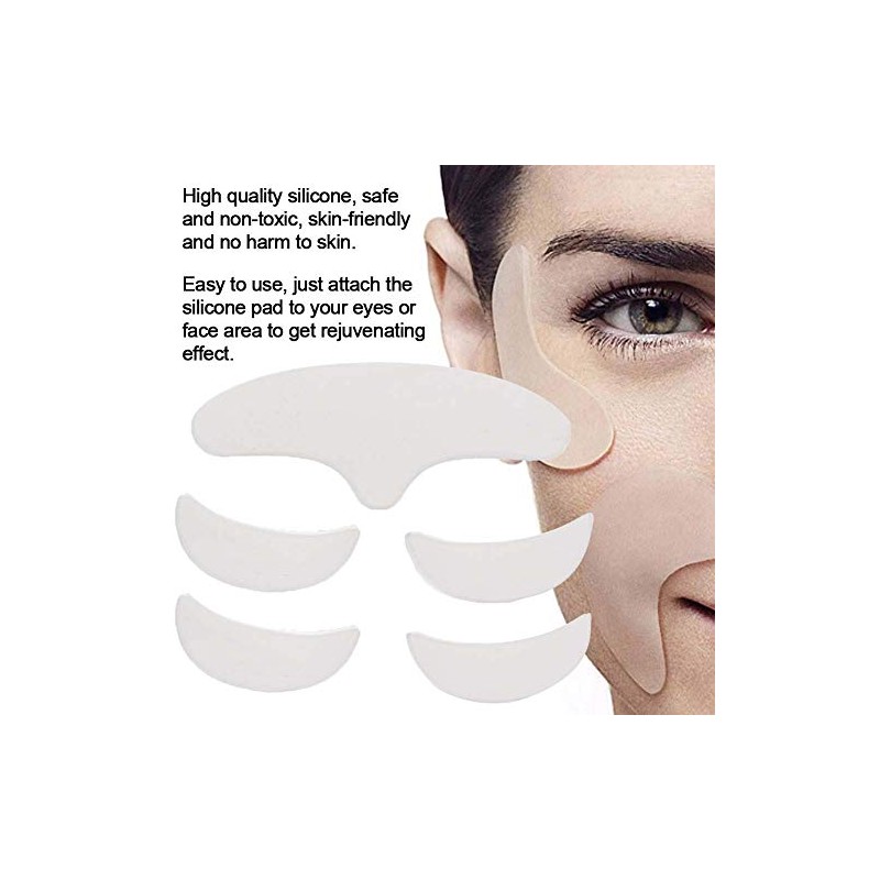 YUYTE Parches de Silicona para Arrugas, 5 Piezas Almohadilla Facial
