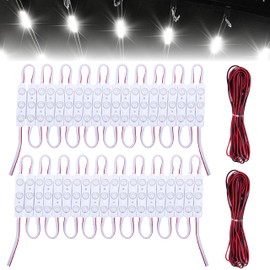 ecocstm 12V 120 LED Interior Lights for Trucks, Cargo Van Accessories, Ceiling Work Lights Kit, Enclosed Trailer Lights for Truck Van RV Boats Caravans (40 Modules, White)