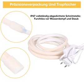 pcning COB LED Light AC 230 V 1 m White 4000 K 10 W IP67 Waterproof LED Strip Light 220 V Direct Connection 1 Metre 320 LEDs (White, 1 M)