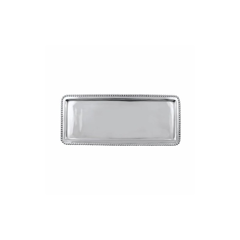 Mariposa Beaded Long Tray, One Size, Silver