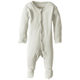 L'Ovedbaby Unisex-Baby Organic Cotton Footed Overall, Stone, 3-6 Months
