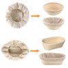 Set of 4 Proofing Baskets for Bread, 25 cm Linen