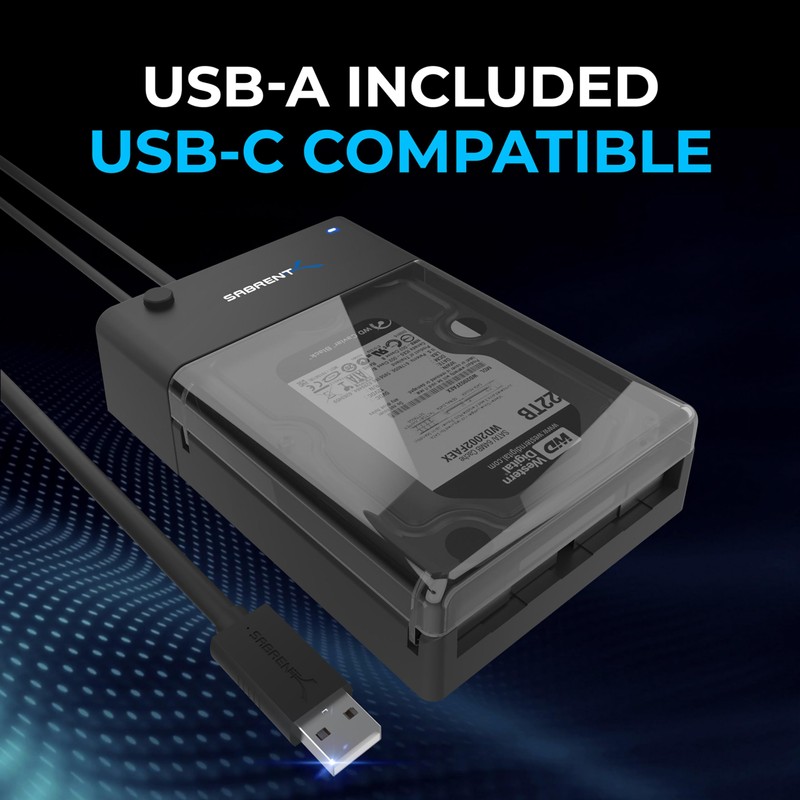 SABRENT USB 3.0 to SATA External Hard Drive Lay-Flat Docking