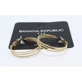 Banana Republic New Textured Multi Hoop Gold Tone Earrings by Banana Republic #BRE30
