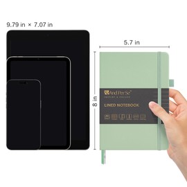 &And Per Se Lined Journal Notebook, 160 Pages, A5 5.7 x 8 inches College Ruled Thick Paper Notebook Journals for Writing, Hardcover Notebooks for Women Men Office School (1 Pack, Light Green)